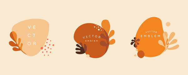 Vector  horizontal abstract background with copy space for text - autumn sale - bright vibrant banner, poster, cover design template, with yellow and orange leaves