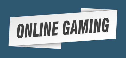 online gaming banner template. ribbon label sign. sticker