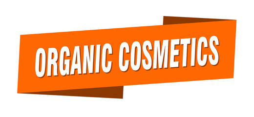 organic cosmetics banner template. ribbon label sign. sticker