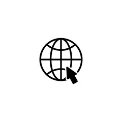 globe icon vector symbol of go to website isolated illustration white background