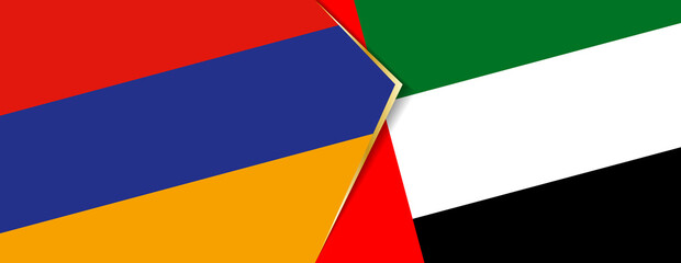 Armenia and United Arab Emirates flags, two vector flags.