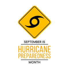 Vector illustration on the theme of National Hurricane preparedness month observed each year during the month of September.