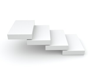 3d stairs on white background