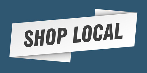 shop local banner template. ribbon label sign. sticker