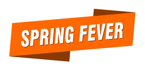 spring fever banner template. ribbon label sign. sticker