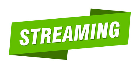 streaming banner template. ribbon label sign. sticker