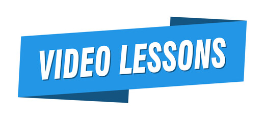 video lessons banner template. ribbon label sign. sticker