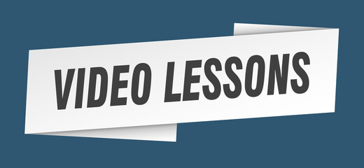 video lessons banner template. ribbon label sign. sticker