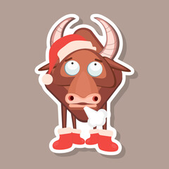 bull vector, symbol of the new year 2021. Illustration for printing, backgrounds, wallpapers, covers, packaging, greeting cards, posters, stickers, textile and seasonal design.