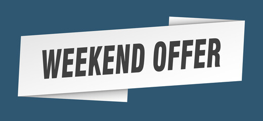 weekend offer banner template. ribbon label sign. sticker