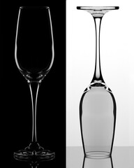 glass champagne color black and white symmetry