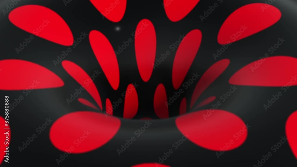 Poster dynamic abstract spewing hole. animated red black background with optical illusion 3d hole.