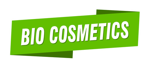 bio cosmetics banner template. ribbon label sign. sticker