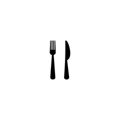 spoon, fork, knife & plate icon vector symbol of restaurant isolated illustration white background