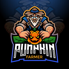 Farmer of pumpkin esport logo mascot design