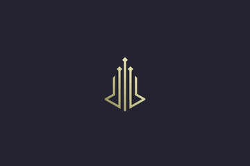 Luxury Gold Building Rear Estate Logo