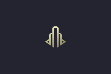 Luxury Gold Building Real Estate Logo