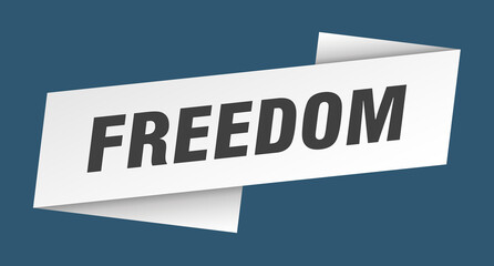 freedom banner template. ribbon label sign. sticker