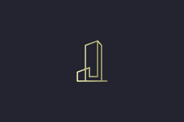 Luxury Gold Building Real Estate Logo
