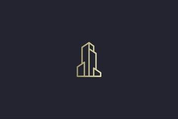 Luxury Gold Building Real Estate Logo
