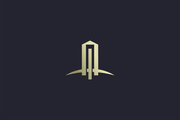 Luxury Gold Building Real Estate Logo