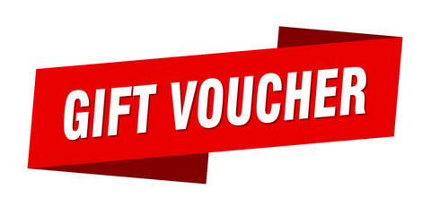 gift voucher banner template. ribbon label sign. sticker