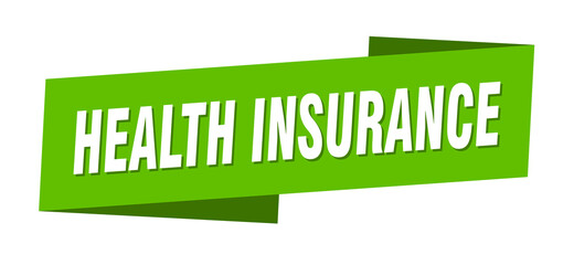 health insurance banner template. ribbon label sign. sticker