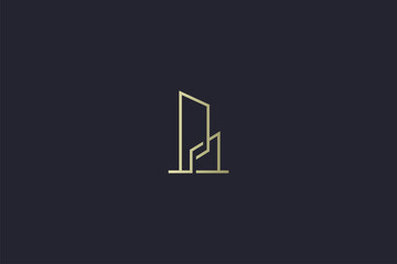 Luxury Gold Building Real Estate Logo