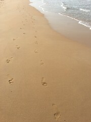 Spuren im Sand Füße Meer