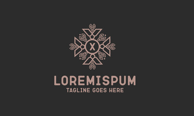 initials Letter Logo. Gold Letter Design Vector with Golden Luxury Colors and Monogram Design. logo design template, simple and clean ornament frames and black background, suitable for restaurant .