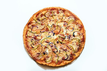 pizza on a white background