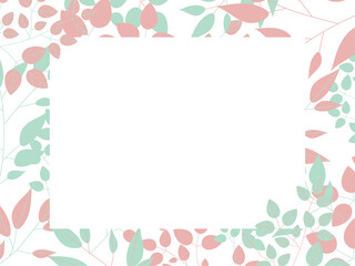 ガーリーボタニカルフレームイラスト