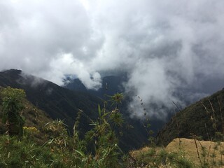 clouds in the mountains