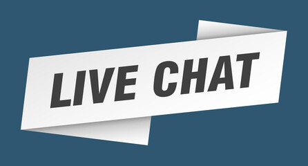 live chat banner template. ribbon label sign. sticker