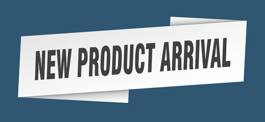 new product arrival banner template. ribbon label sign. sticker