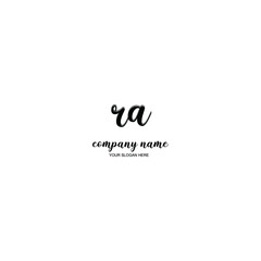 RA Initial handwriting logo template vector
