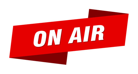 on air banner template. ribbon label sign. sticker