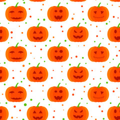 This is a seamless pattern of pumpkin on a white background.