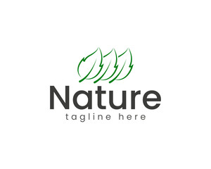 Fototapeta premium Leaf logo in natural green