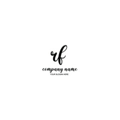 RF Initial handwriting logo template vector
