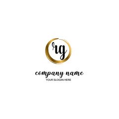 RG Initial handwriting logo template vector
