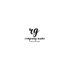 RG Initial handwriting logo template vector
