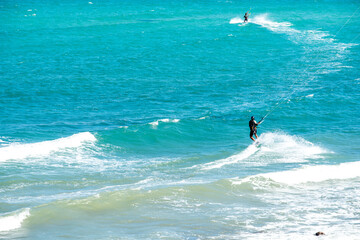 kite surfing on the atlantic ocean
