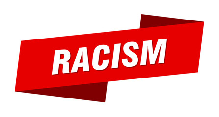 racism banner template. ribbon label sign. sticker