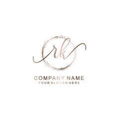RK Initial handwriting logo template vector
