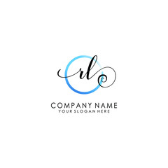 Fototapeta premium RL Initial handwriting logo template vector