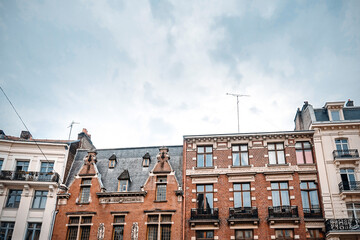 Fototapeta na wymiar Street view of downtown in Lille, France