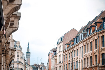 Street view of downtown in Lille, France
