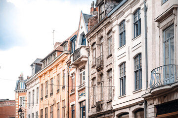 Fototapeta na wymiar Street view of downtown in Lille, France