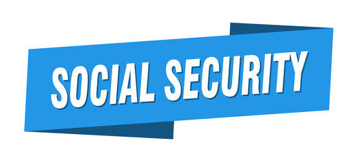 social security banner template. ribbon label sign. sticker